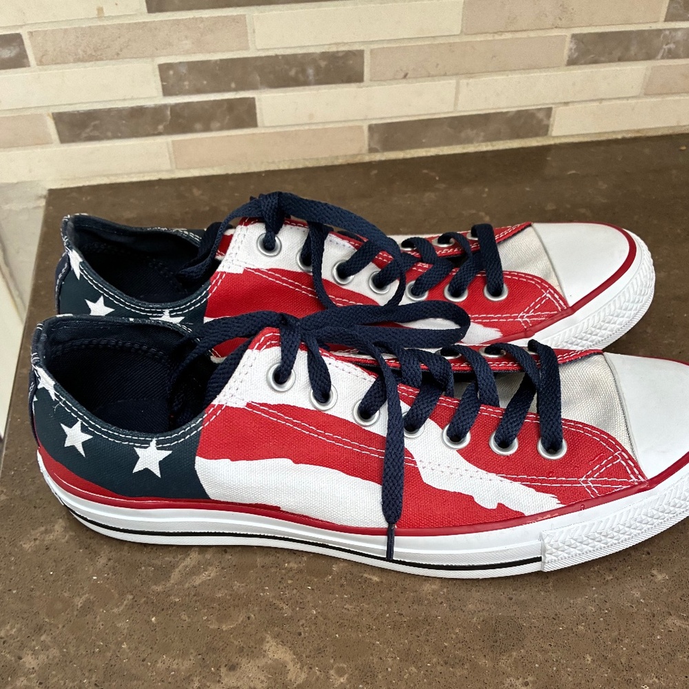 NWOT Converse Chuck Taylor American Flag 148835F Low Top Ox men's 8.5 women 10.5
